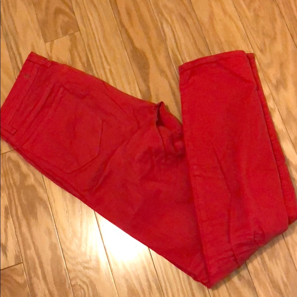 Skinny bright red j brand pants